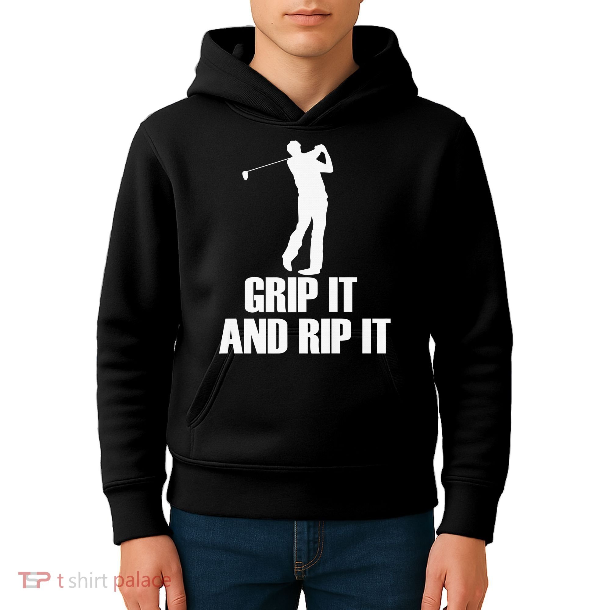 Funny Retro Grip and Rip It Disc Golf Kids Hoodie
