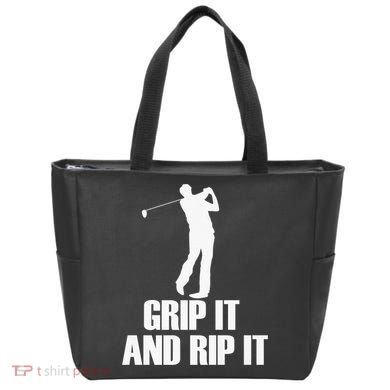 Funny Retro Grip and Rip It Disc Golf Tote Bag