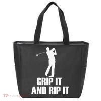Funny Retro Grip and Rip It Disc Golf Tote Bag thumb 0
