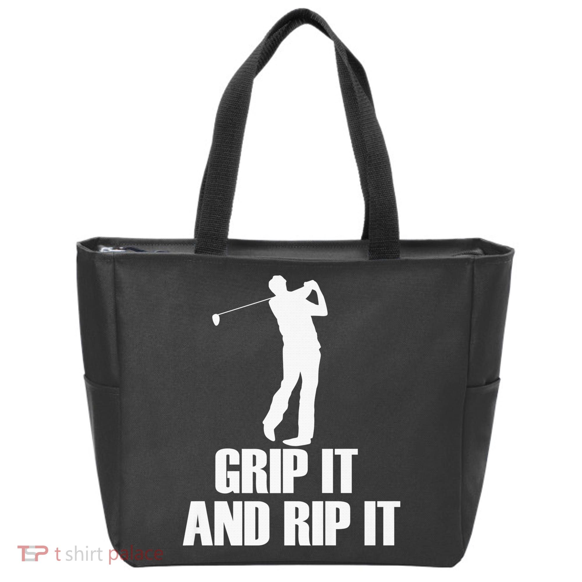 Funny Retro Grip and Rip It Disc Golf Tote Bag