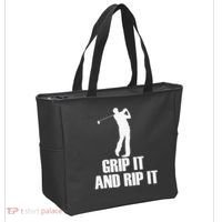Funny Retro Grip and Rip It Disc Golf Tote Bag thumb 2
