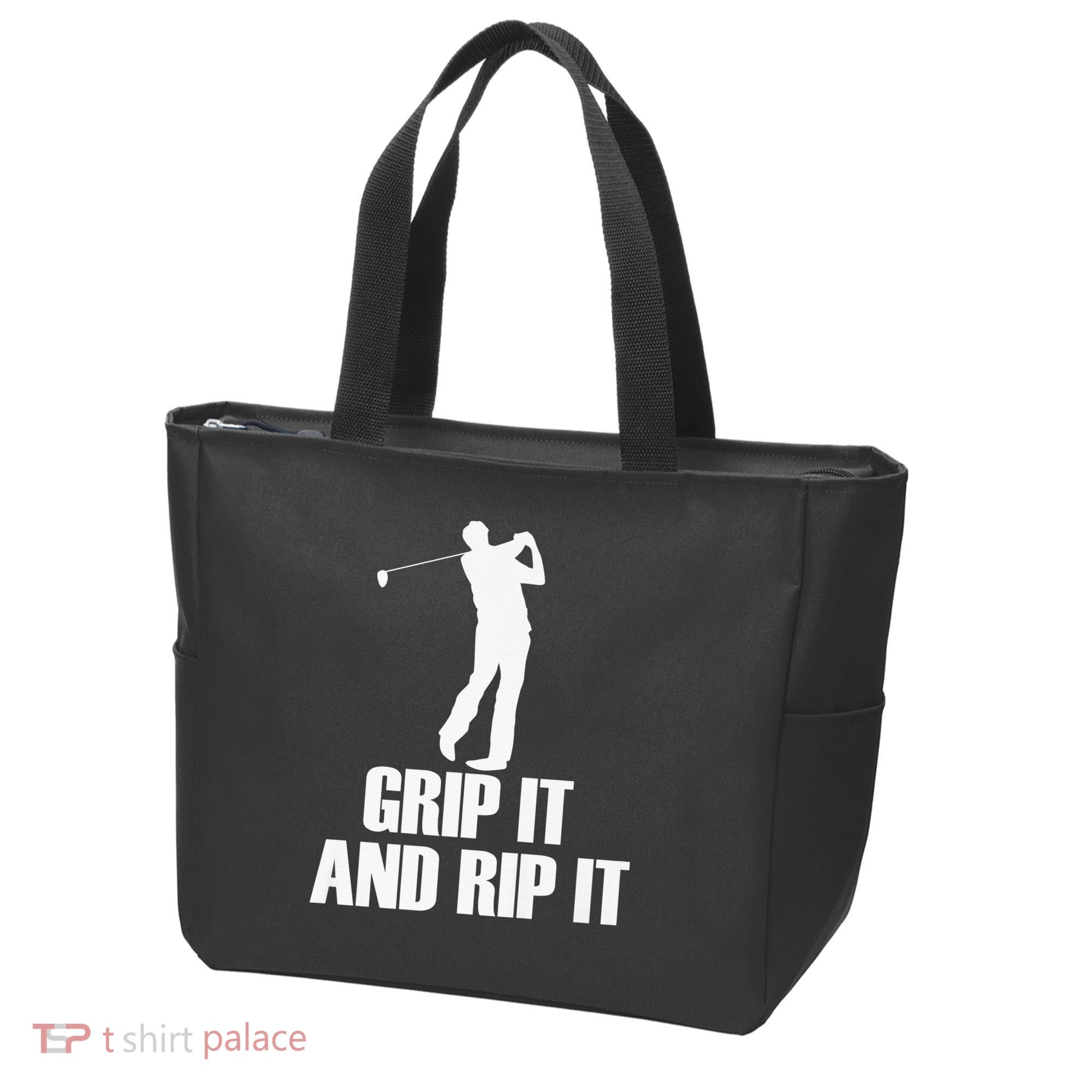 Funny Retro Grip and Rip It Disc Golf Tote Bag