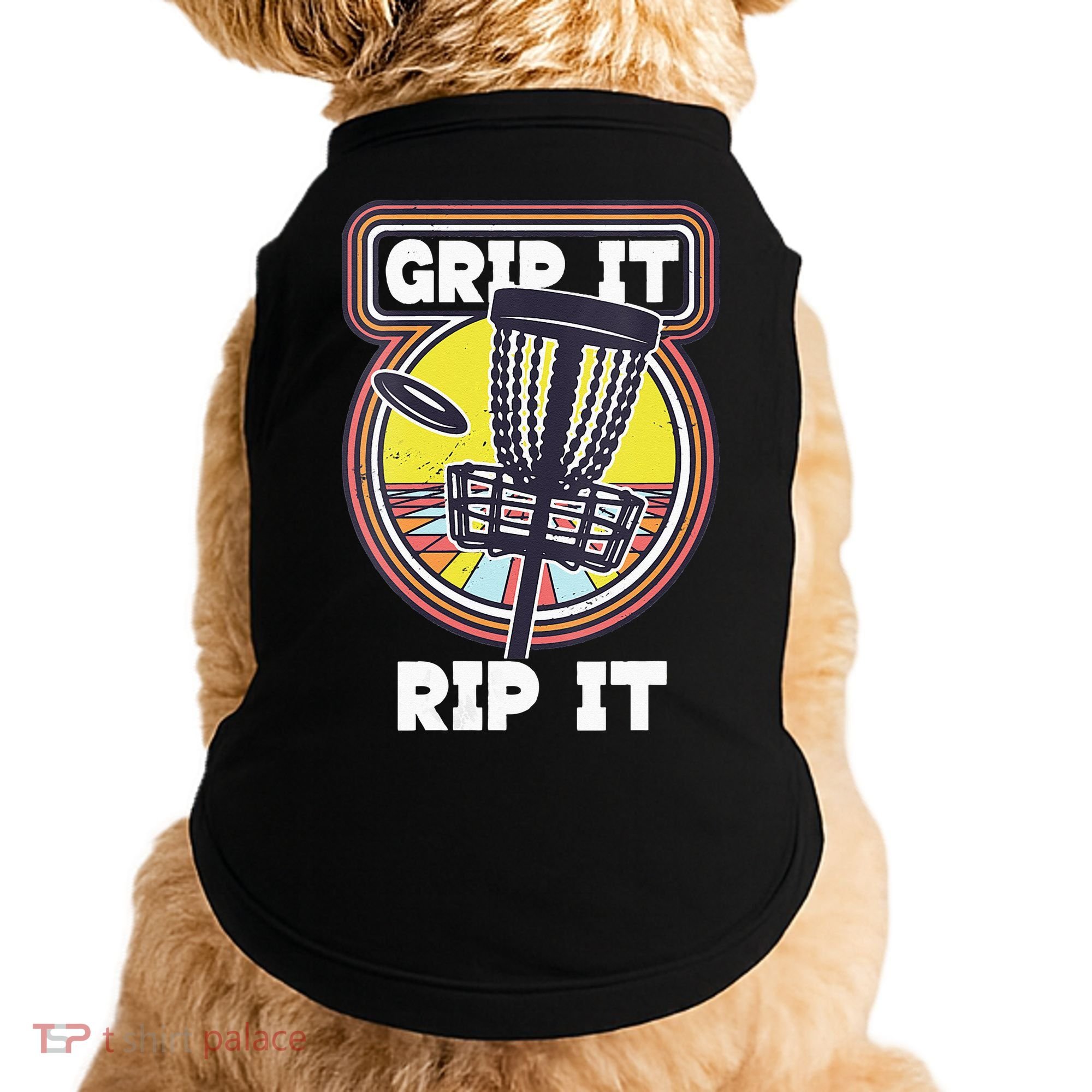 Funny Retro Grip and Rip It Disc Golf Doggie Tank