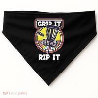 Funny Retro Grip and Rip It Disc Golf USA-Made Doggie Bandana thumb 0