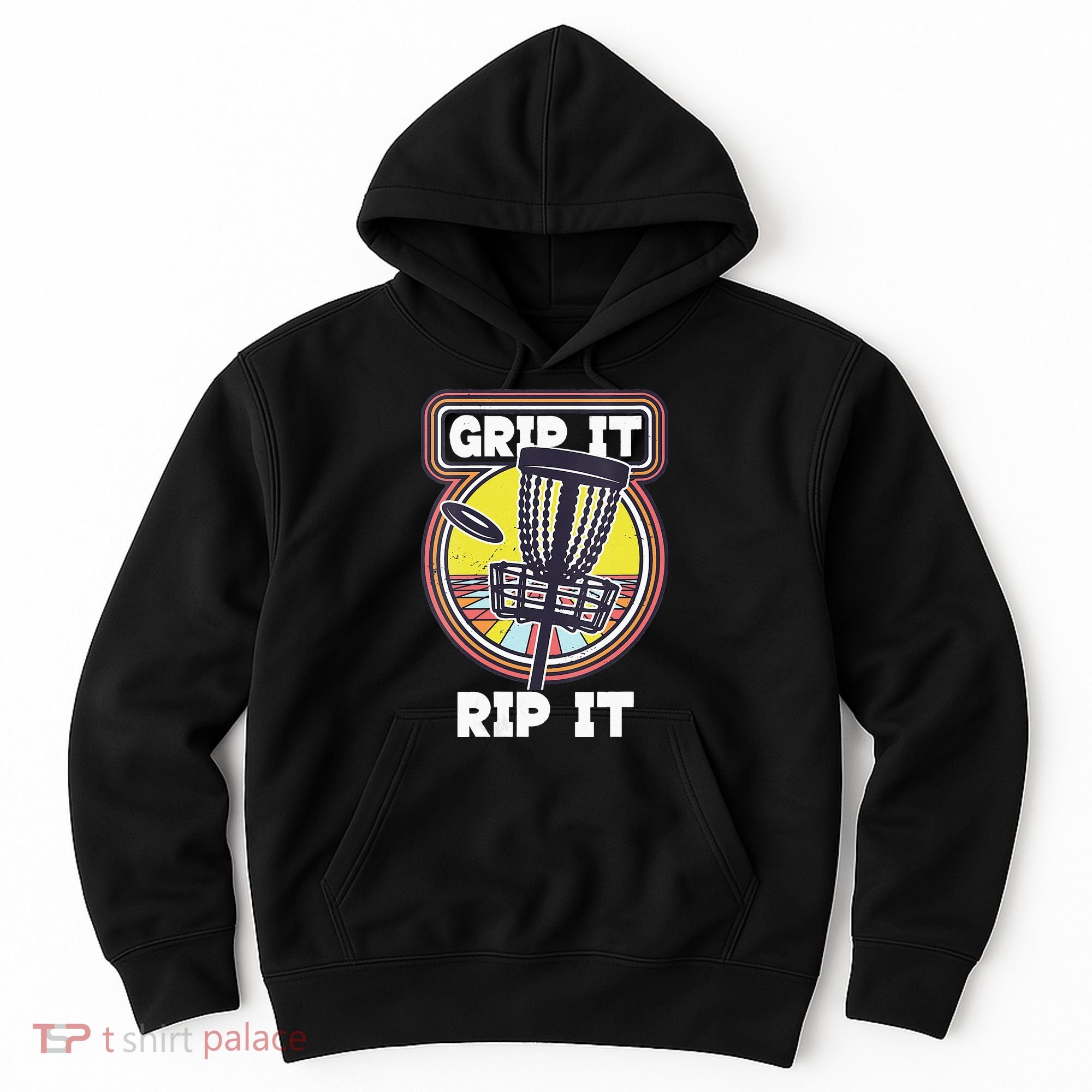 Funny Retro Grip and Rip It Disc Golf Hoodie