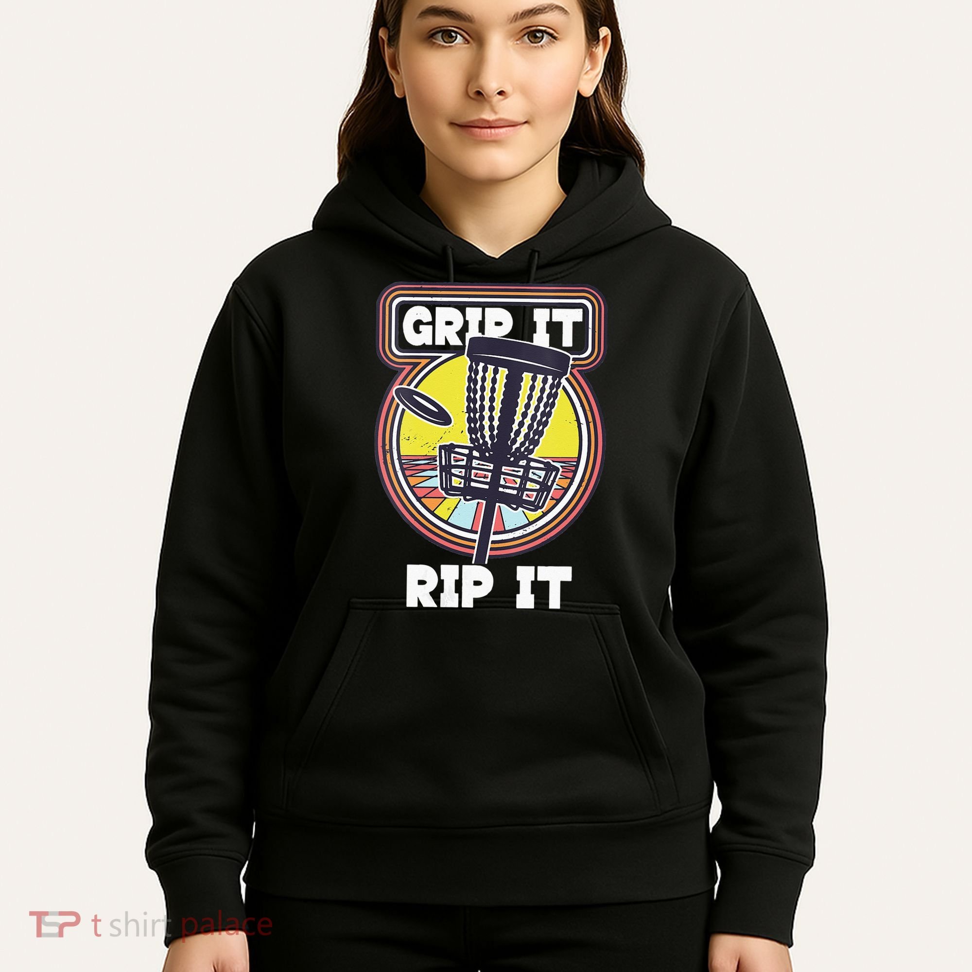 Funny Retro Grip and Rip It Disc Golf Hoodie