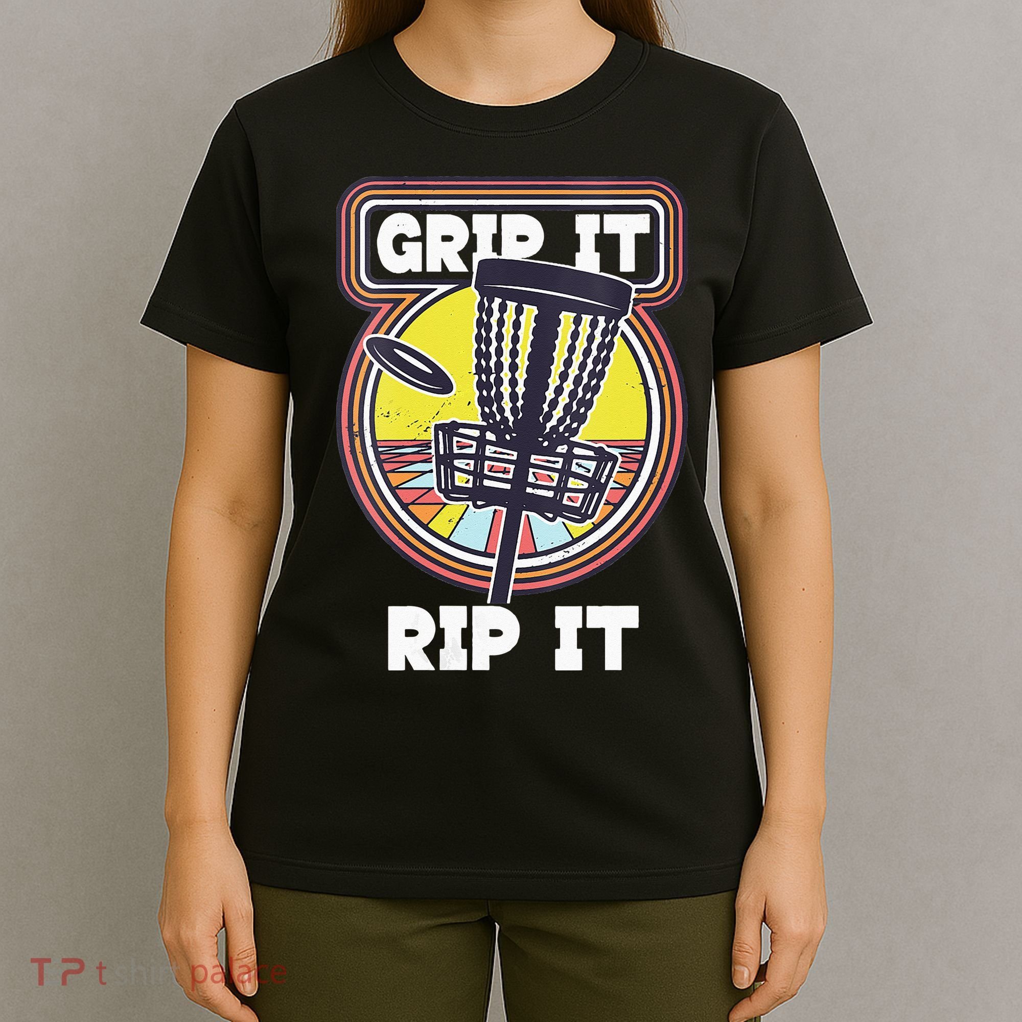 Funny Retro Grip and Rip It Disc Golf T-Shirt