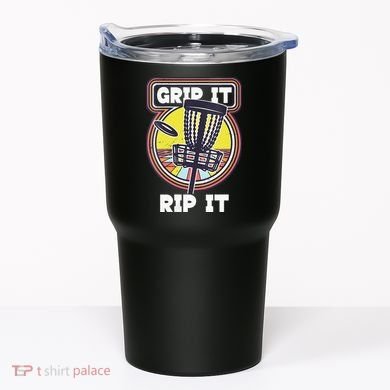 Funny Retro Grip and Rip It Disc Golf Tumbler