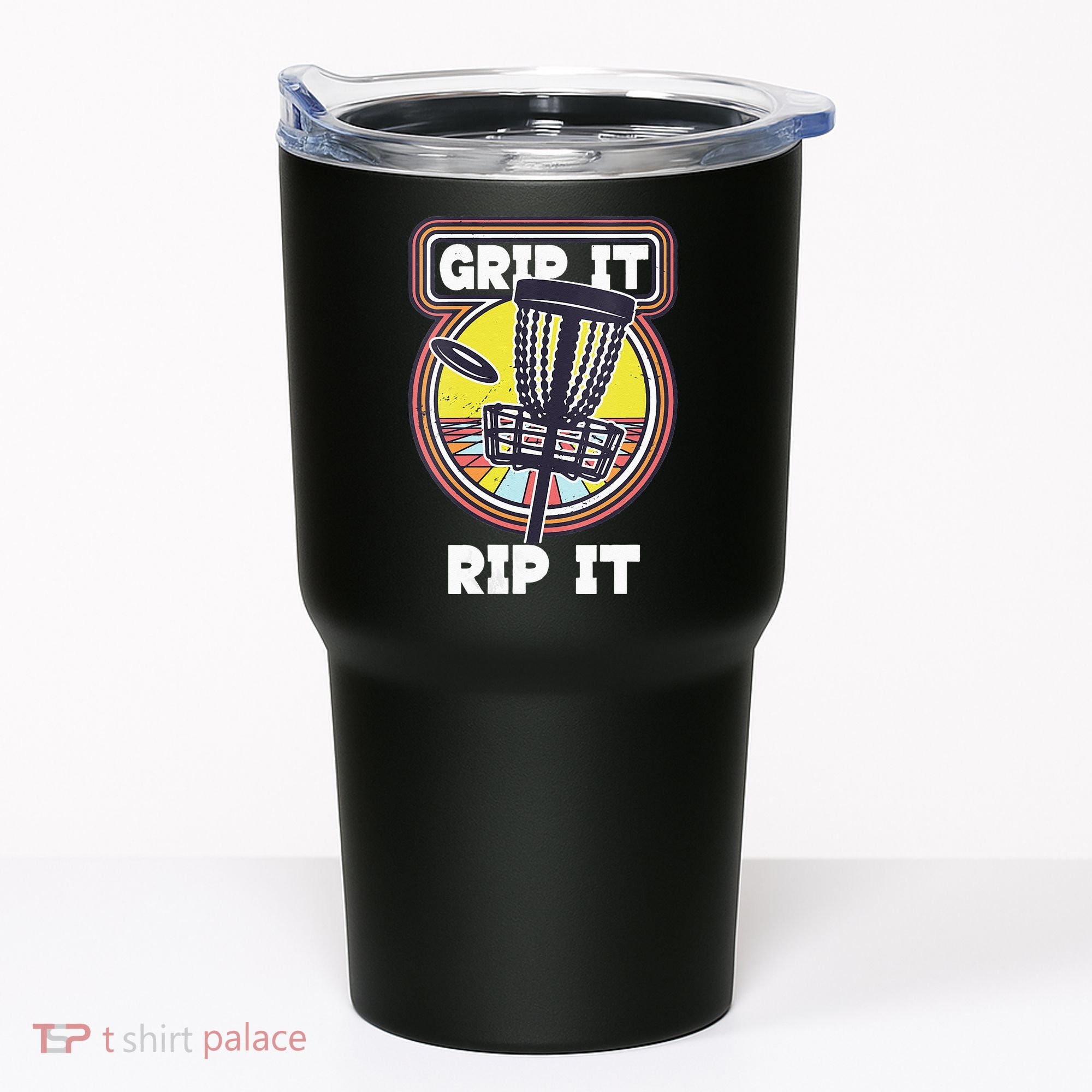 Funny Retro Grip and Rip It Disc Golf Tumbler