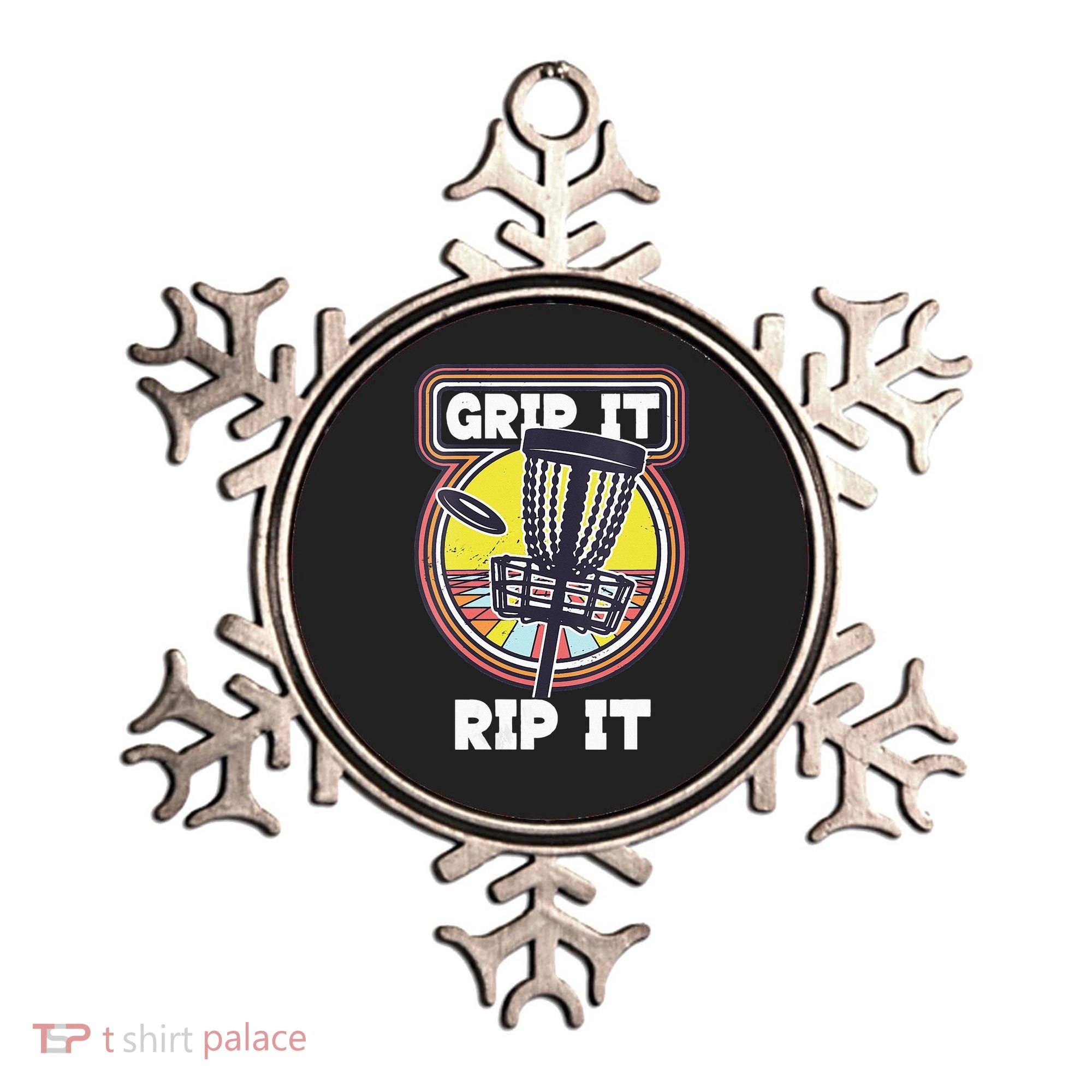 Funny Retro Grip and Rip It Disc Golf Ornament