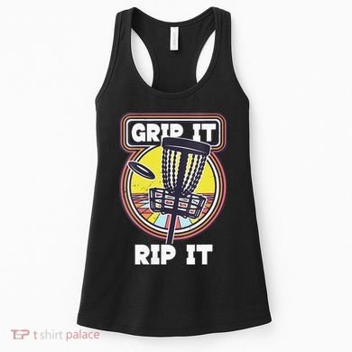 Funny Retro Grip and Rip It Disc Golf Women's Tank Top