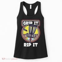 Funny Retro Grip and Rip It Disc Golf Women's Tank Top thumb 0