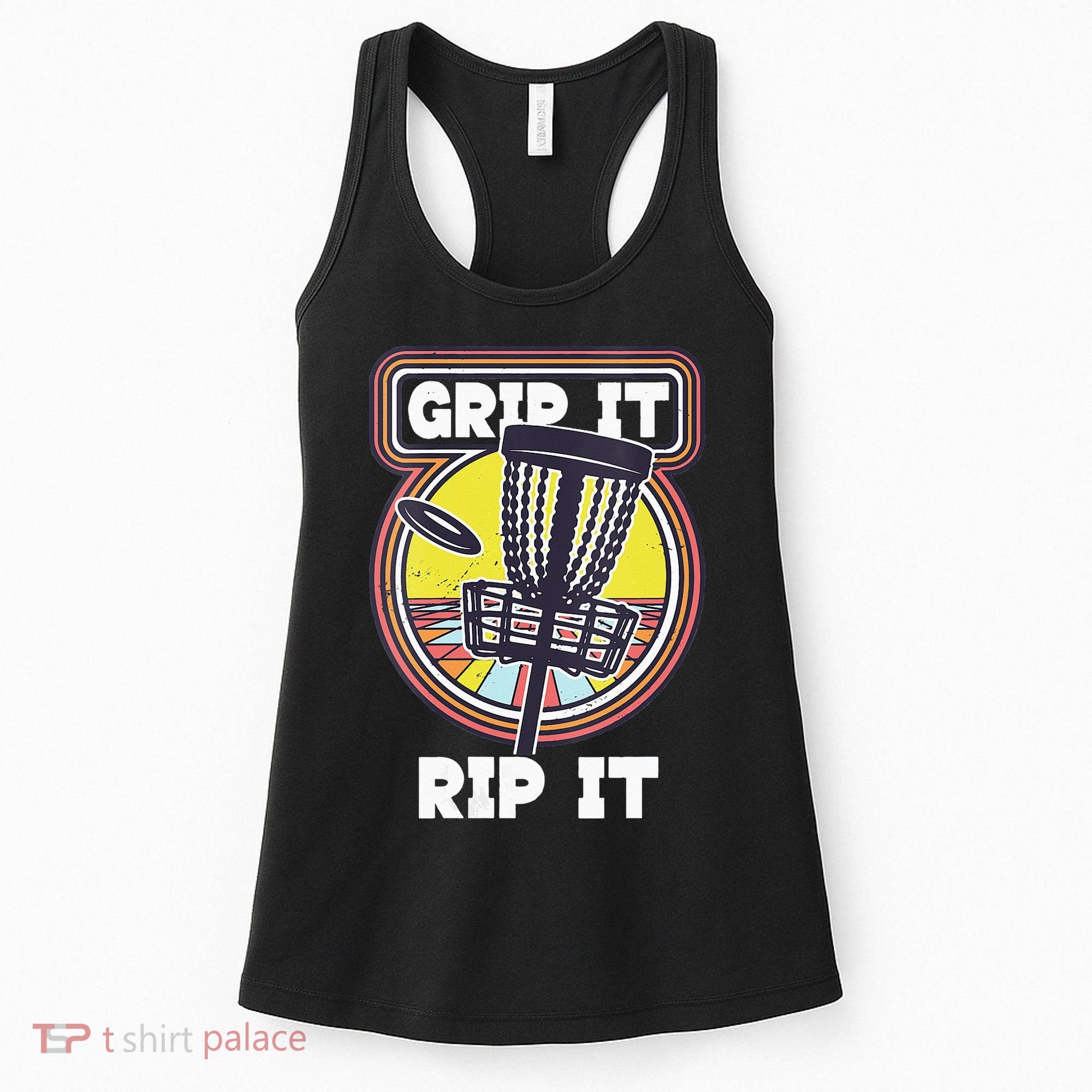 Funny Retro Grip and Rip It Disc Golf Women's Tank Top