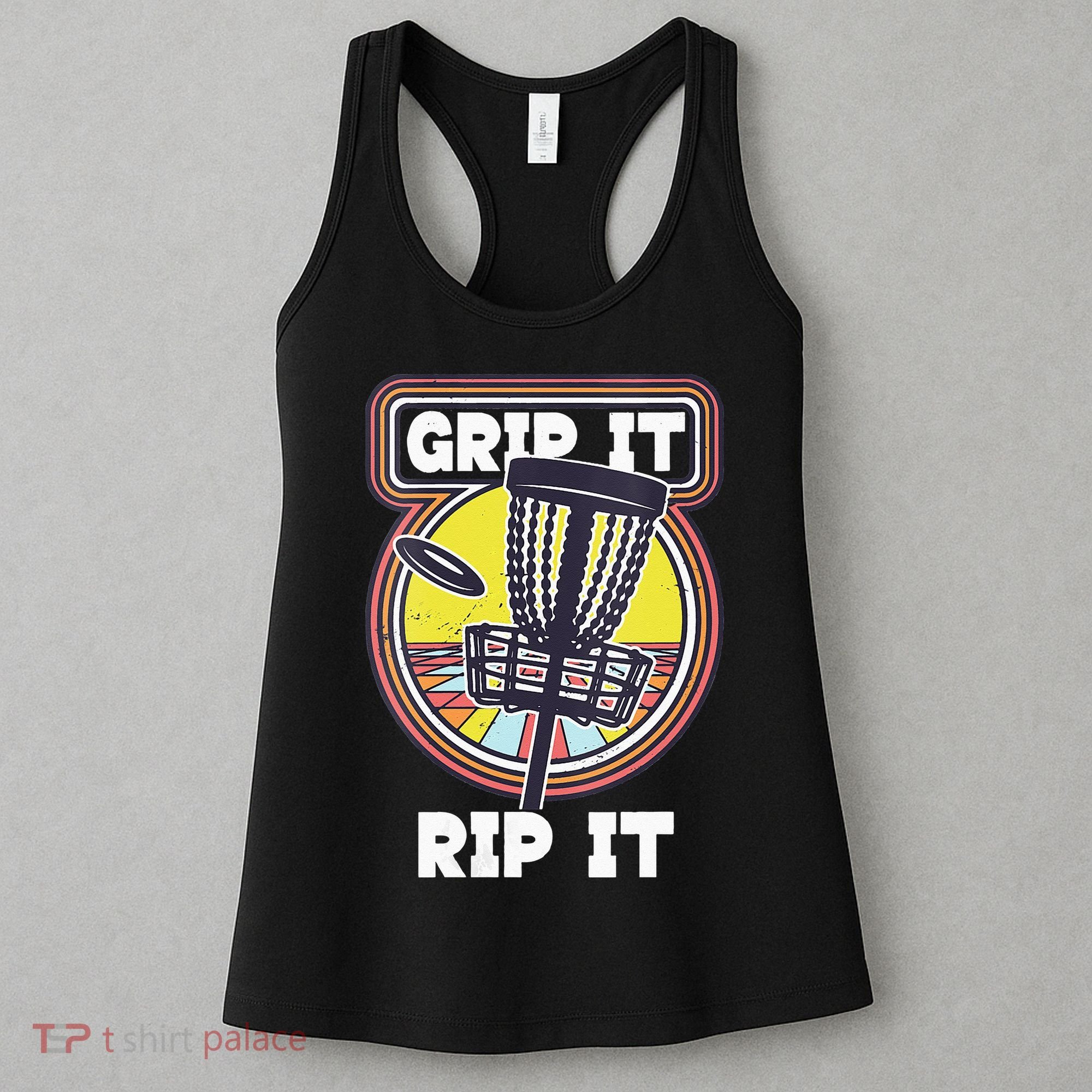 Funny Retro Grip and Rip It Disc Golf Women's Tank Top