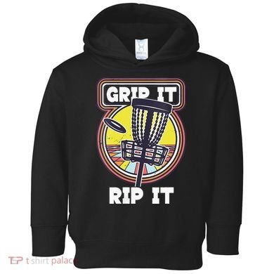 Funny Retro Grip and Rip It Disc Golf Toddler Hoodie