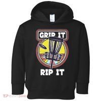 Funny Retro Grip and Rip It Disc Golf Toddler Hoodie thumb 0