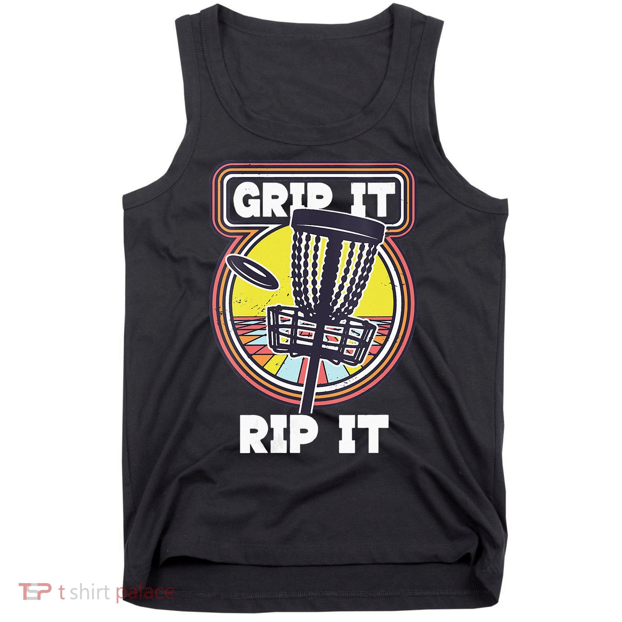Funny Retro Grip and Rip It Disc Golf Tank Top