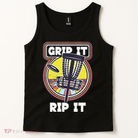 Funny Retro Grip and Rip It Disc Golf Tank Top thumb 2