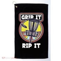 Funny Retro Grip and Rip It Disc Golf Golf Towel thumb 0