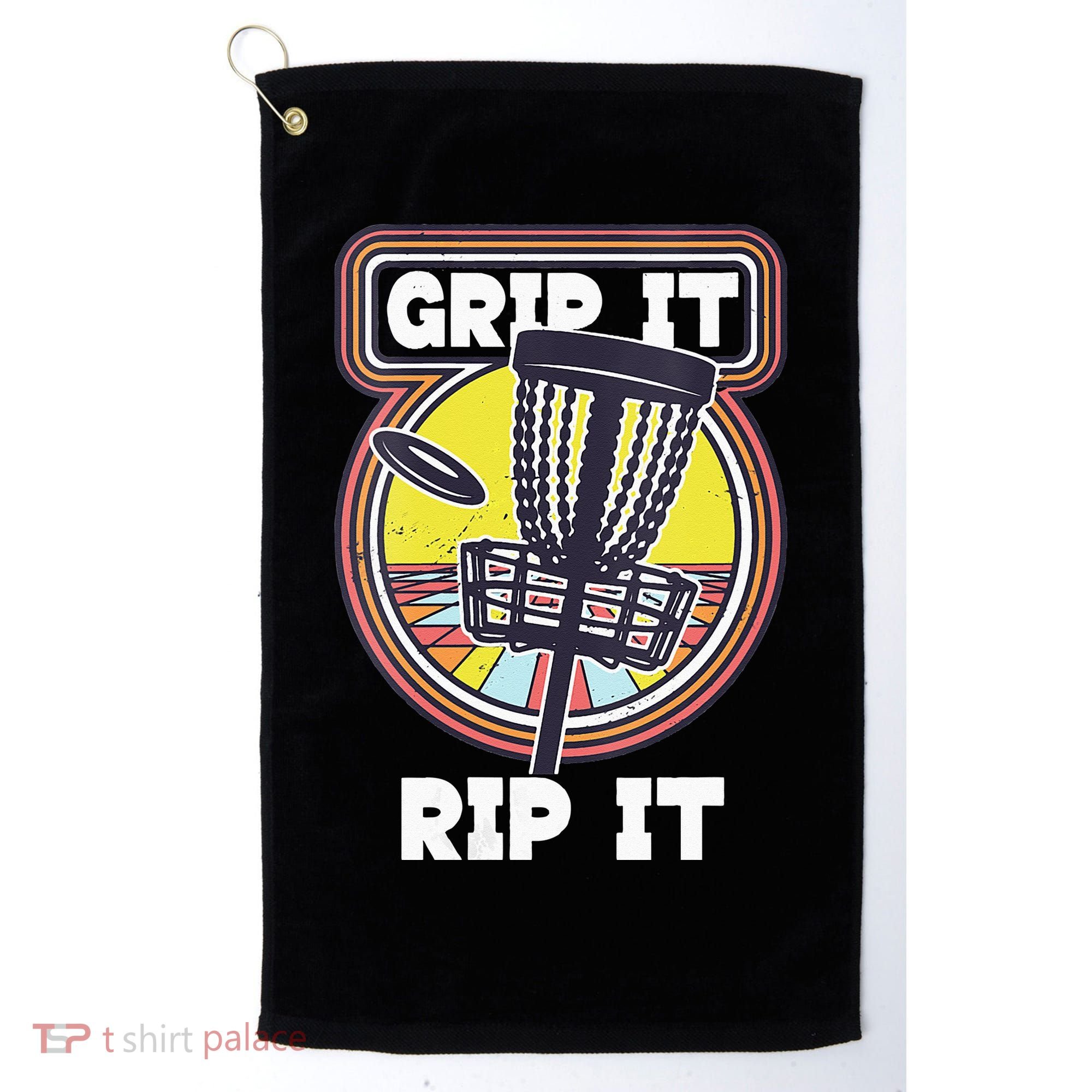 Funny Retro Grip and Rip It Disc Golf Golf Towel