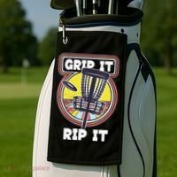 Funny Retro Grip and Rip It Disc Golf Golf Towel thumb 2