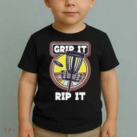 Funny Retro Grip and Rip It Disc Golf Toddler T-Shirt thumb 2
