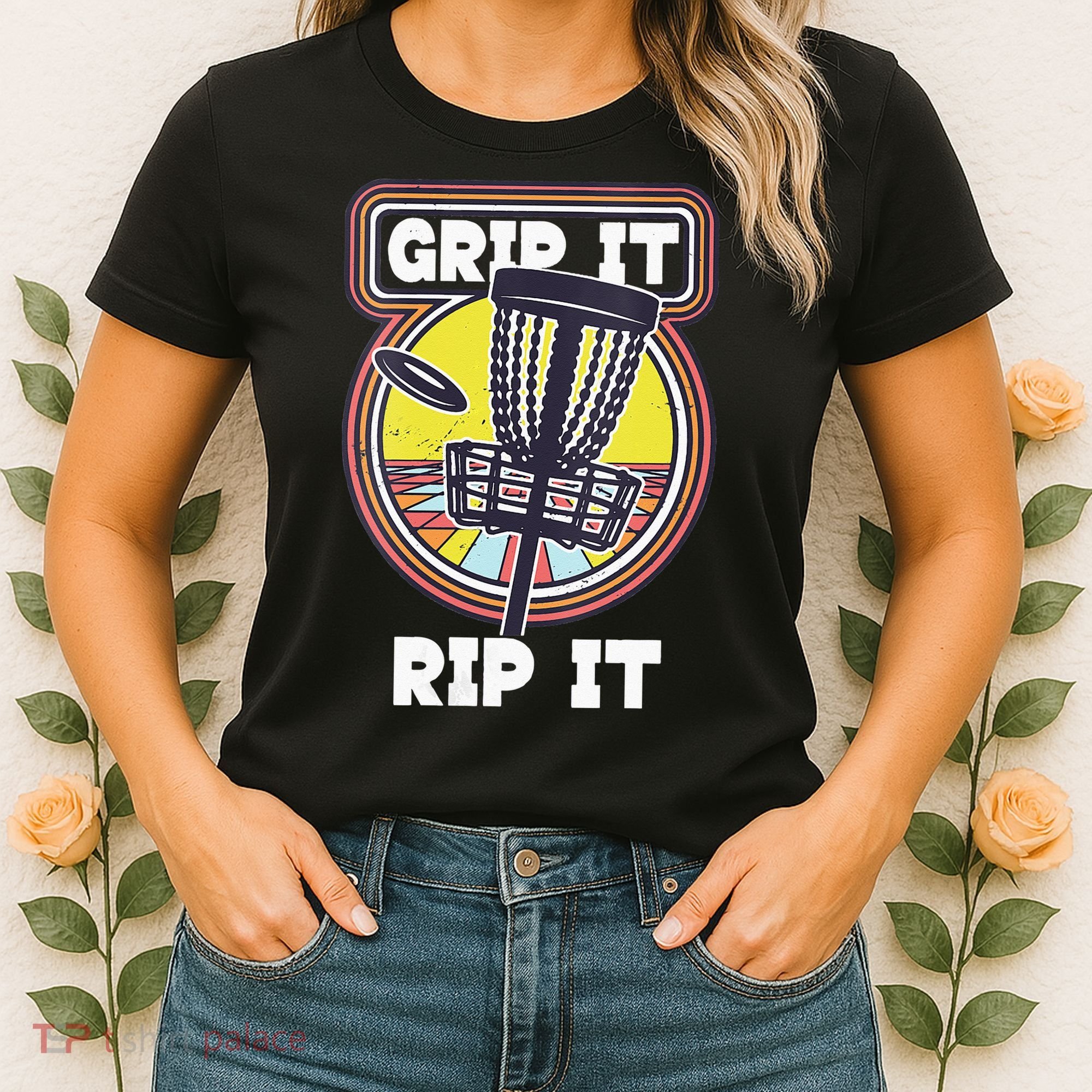 Funny Retro Grip and Rip It Disc Golf Women's T-Shirt
