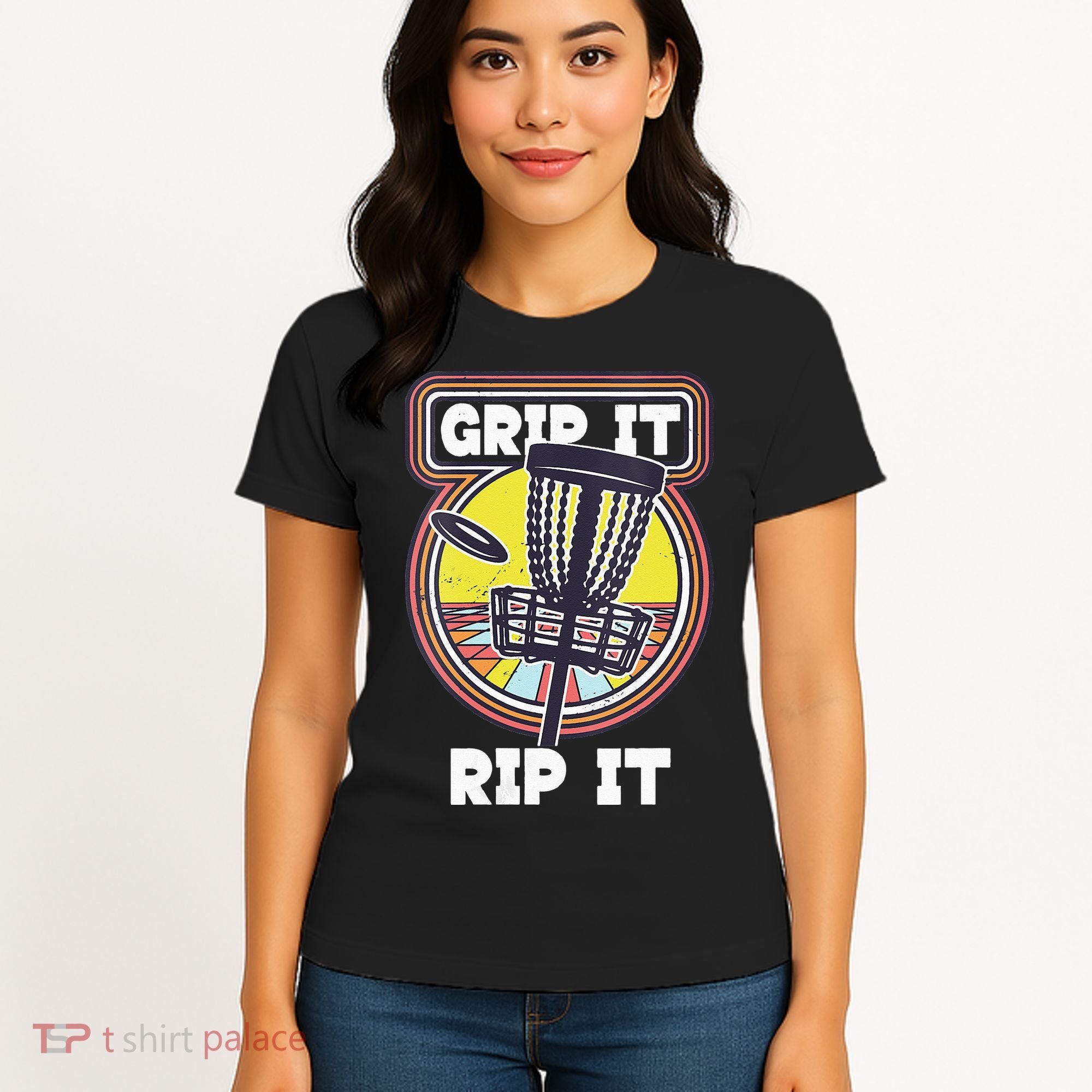 Funny Retro Grip and Rip It Disc Golf Women's T-Shirt