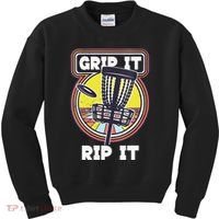 Funny Retro Grip and Rip It Disc Golf Kids Sweatshirt thumb 0