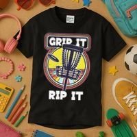 Funny Retro Grip and Rip It Disc Golf Kids T-Shirt thumb 3