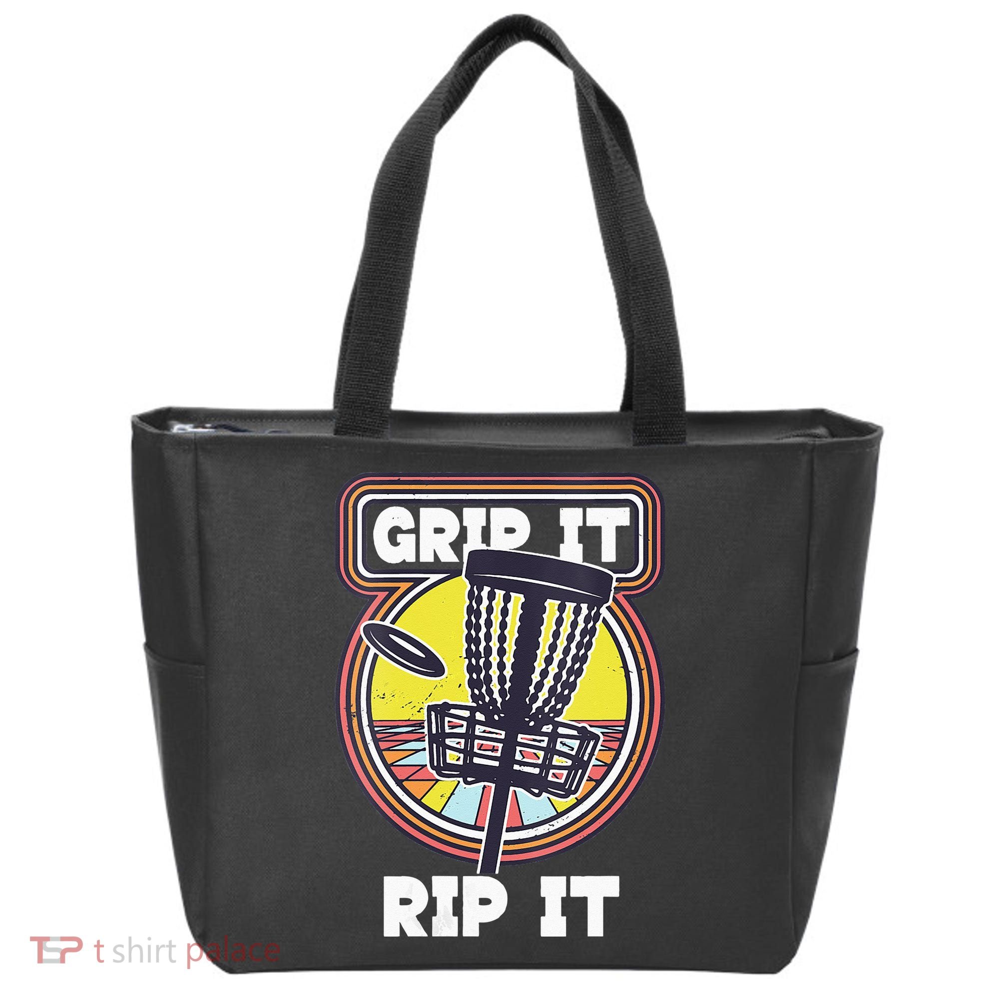 Funny Retro Grip and Rip It Disc Golf Tote Bag