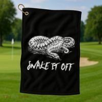 Funny Reptile Gift Snake It Off Meme Hognose Gift Golf Towel thumb 1
