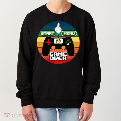 Funny Retro Game Over Gamer Women's Sweatshirt