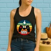 Funny Retro Game Over Gamer Women's Tank Top thumb 2