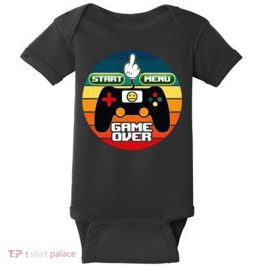Funny Retro Game Over Gamer Baby Bodysuit