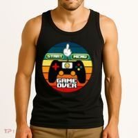 Funny Retro Game Over Gamer Tank Top thumb 3