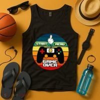 Funny Retro Game Over Gamer Tank Top thumb 4