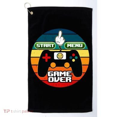 Funny Retro Game Over Gamer Golf Towel