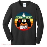 Funny Retro Game Over Gamer Kids Long Sleeve Shirt thumb 0