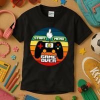 Funny Retro Game Over Gamer Kids T-Shirt thumb 3