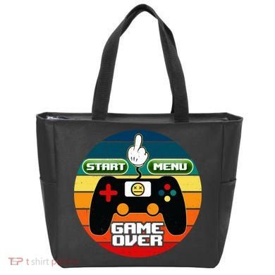 Funny Retro Game Over Gamer Tote Bag