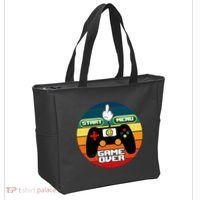 Funny Retro Game Over Gamer Tote Bag thumb 2