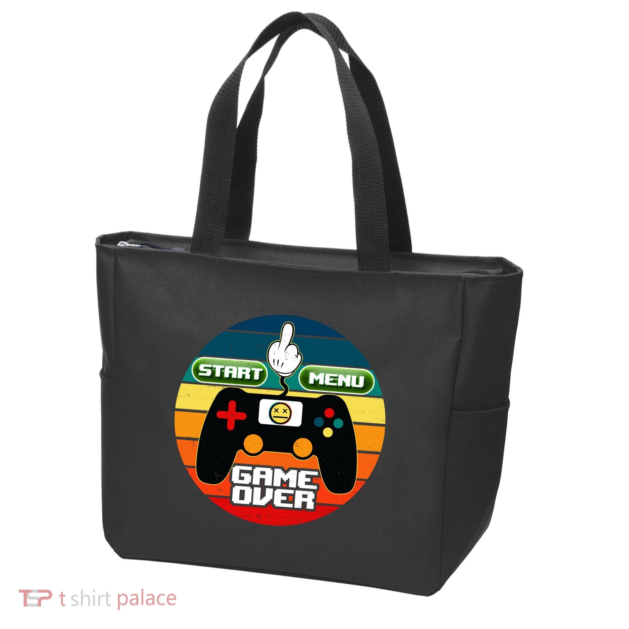Funny Retro Game Over Gamer Tote Bag