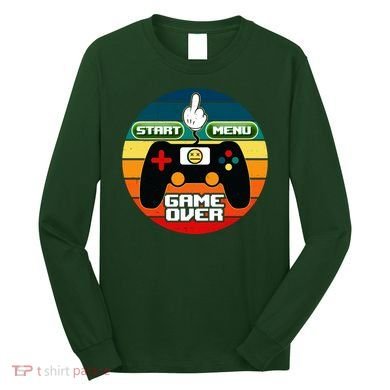 Funny Retro Game Over Gamer Long Sleeve Shirt
