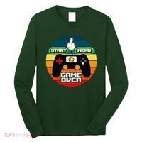Funny Retro Game Over Gamer Long Sleeve Shirt thumb 0