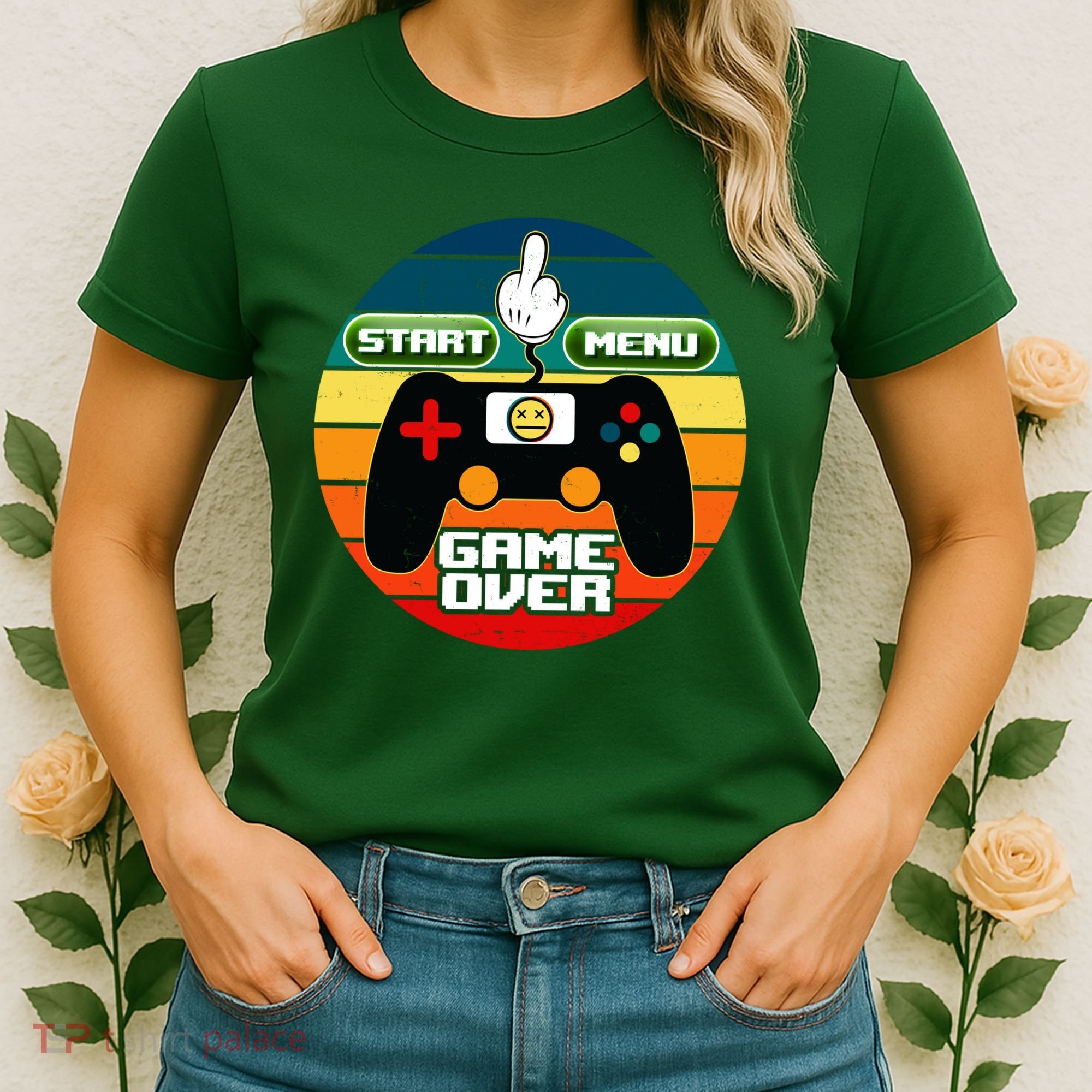 Funny Retro Game Over Gamer Women's T-Shirt