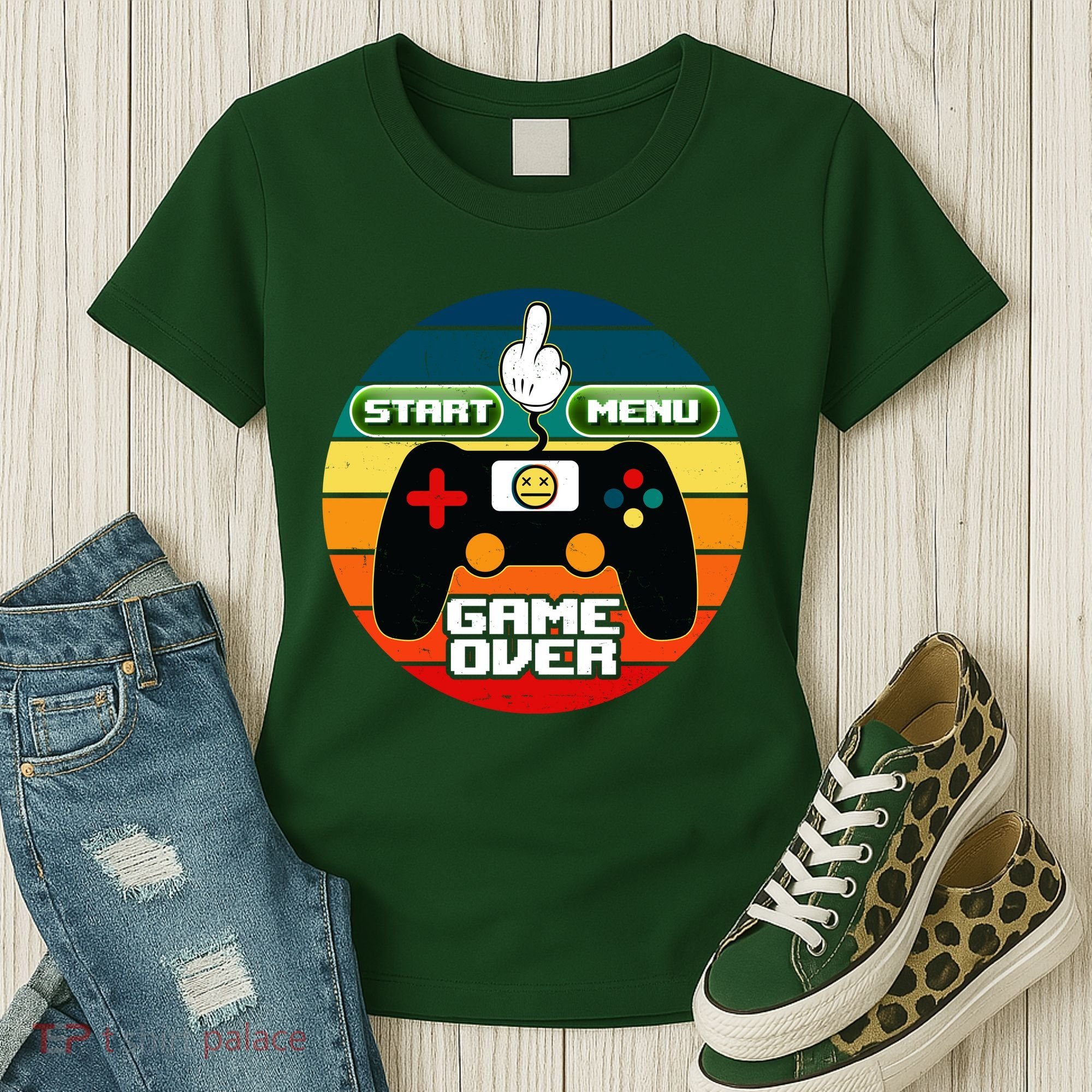 Funny Retro Game Over Gamer Women's T-Shirt
