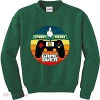 Funny Retro Game Over Gamer Kids Sweatshirt thumb 0