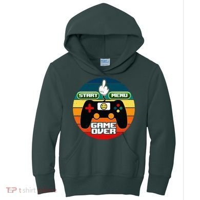 Funny Retro Game Over Gamer Kids Hoodie