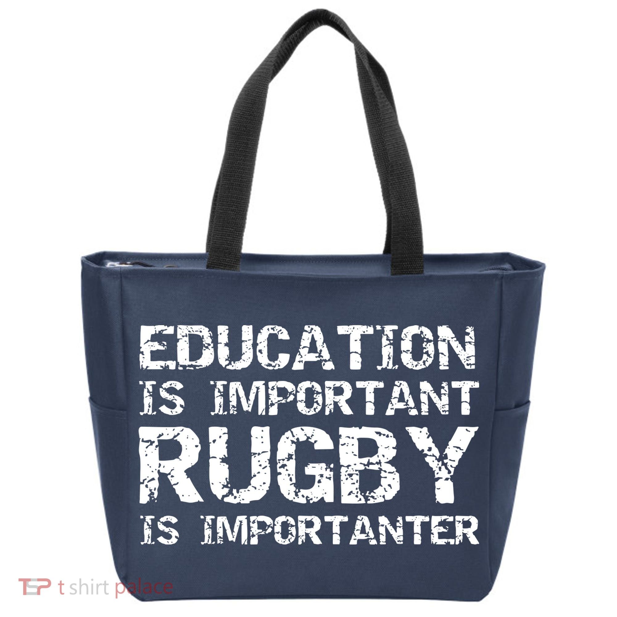 Funny Rugby Gift Education Is Important Rugby Is Importanter Tote Bag